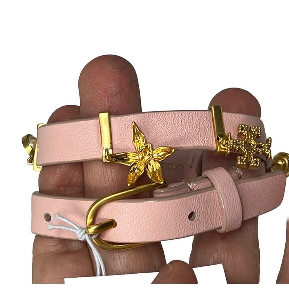 Tory Burch double wrapped bracelet pink gold - Picture 2 of 5